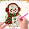 6PCS Snowman DIY Pearl Diamond Painting Christmas Fridge Magnets, Sparkling Rhinestone Refrigerator Magnet Craft Kit for Home Decor & Gifts