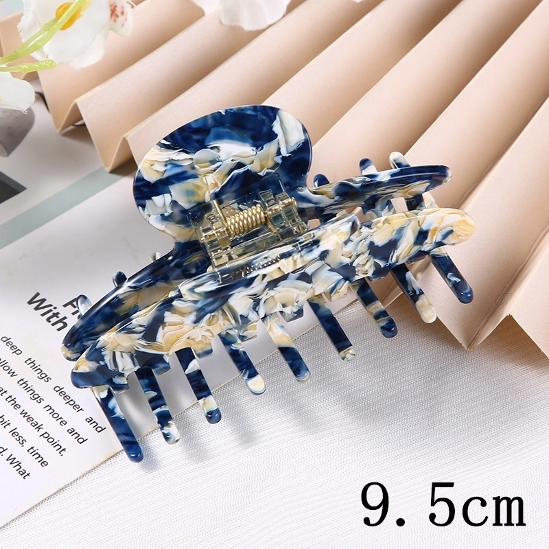 Minimalist Color Block Acetic Acid Sheets Carving Hair Claws 1 Piece