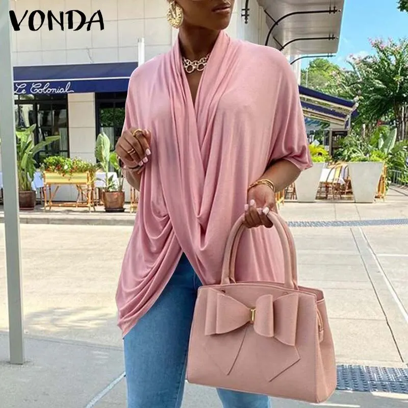 Asymmetric Blouse Spring Autumn Irregular Blouse 2022 VONDA Women Sexy Long Sleeve Blusas Femininas Winter Basic Chemise Tops