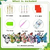6Pcs Flower Butterfly DIY Diamond Painting Wind Chimes Crystal Window Suncatcher Craft Set Birthday Gifts Home Garden Decor