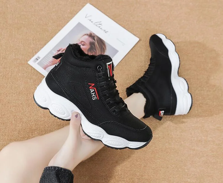 Winter Ankle Boots Women Fashion High top Casual Women Shoes Platform boots Thickened Warmth Woman flat Shoes botas de mujer