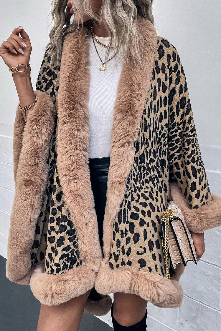 Street Elegant Leopard Patchwork Outerwear socialshop