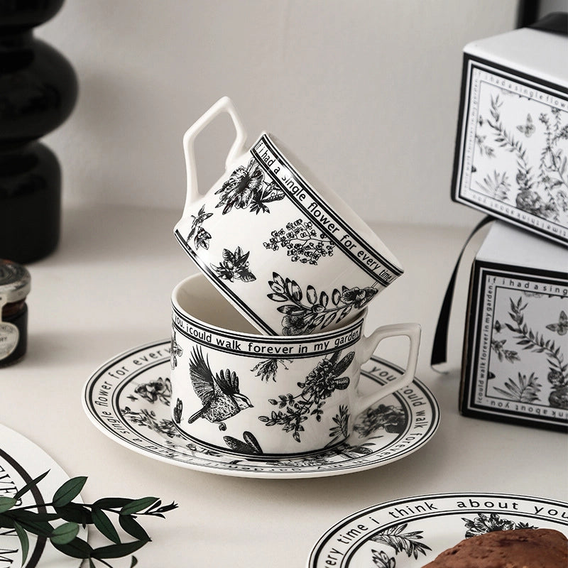 Casual Classical Flower Ceramics Coffee Cup 1 Set
