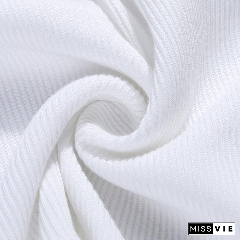 Pure Color Sexy Single Shoulder Strap Hollow Tops