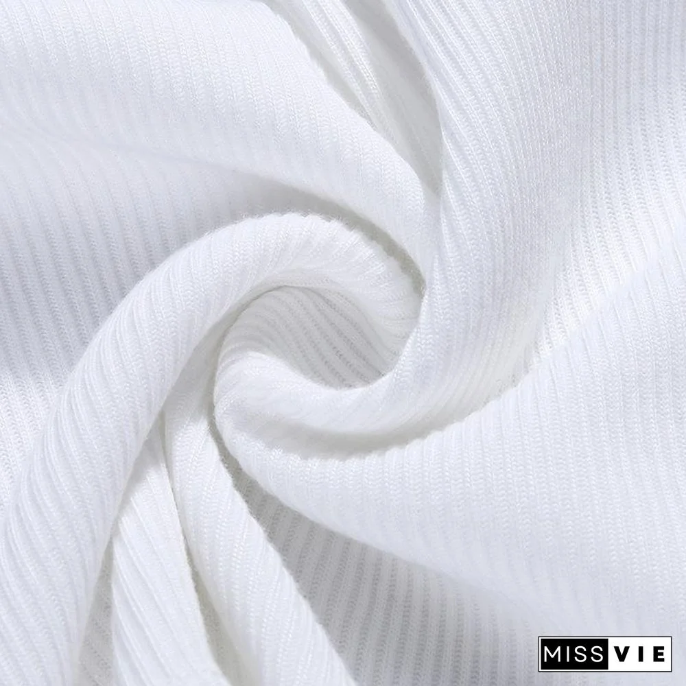 Pure Color Sexy Single Shoulder Strap Hollow Tops