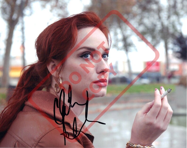 Christina Hendricks Smoking Sexy 8.5x11 Autographed Signed Reprint Photo Poster painting