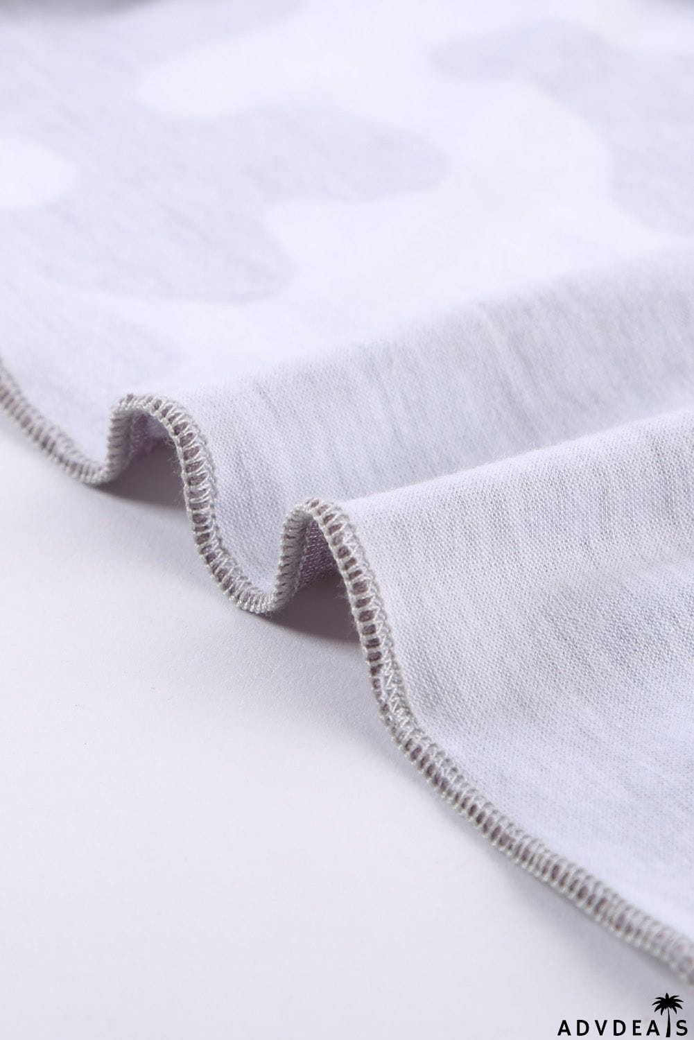 Women's Gray Camouflage Print Short Sleeve Tee