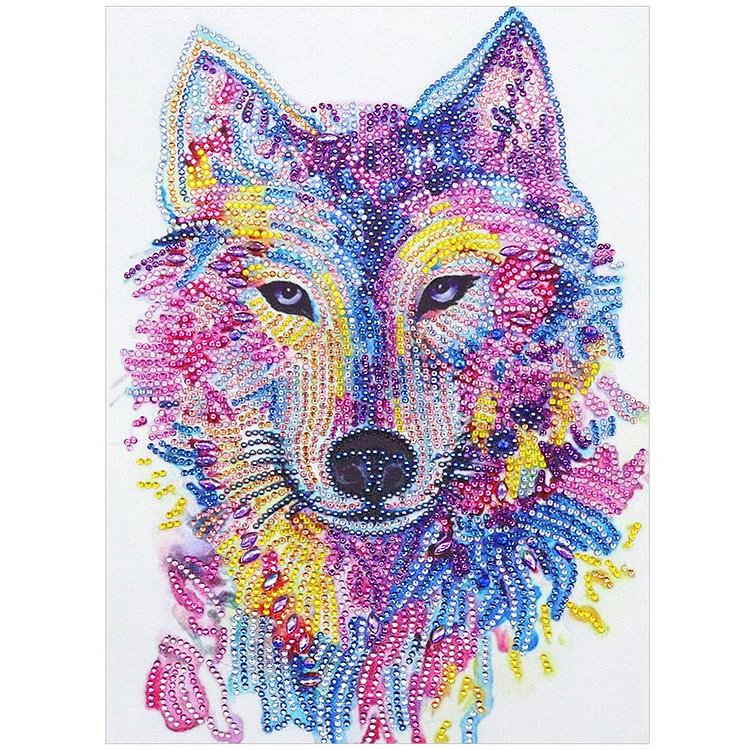 Wolf Head  Special Shape Partial  Diamond Painting 30*40cm