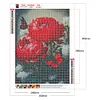 Papillon pivoine-plein diamant rond peinture-30 * 40cm