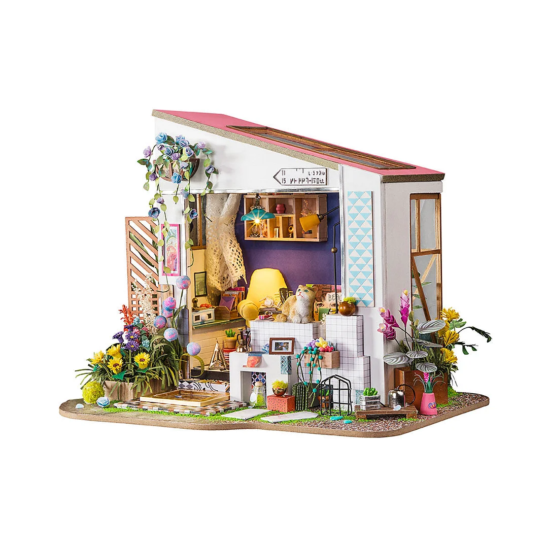 Rolife Lily's Porch DG11 DIY Miniature Dollhouse with Cat 1:20