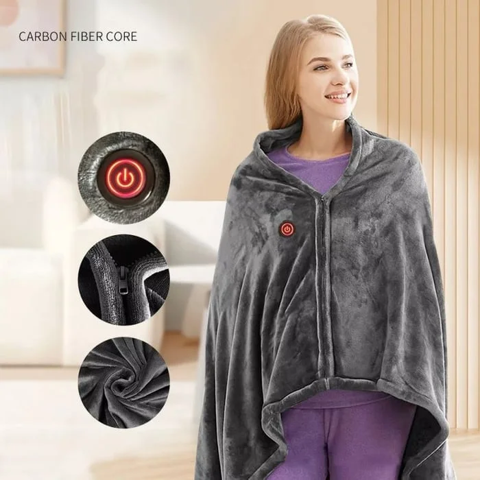 USB Heating Warm Shawl - Electric Heating Plush Blanket