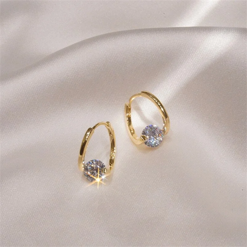 South Korea's Dongdaemun New Geometric Earrings Niche Design Exquisite Temperament All-match Fashion Simple Temperament Earrings