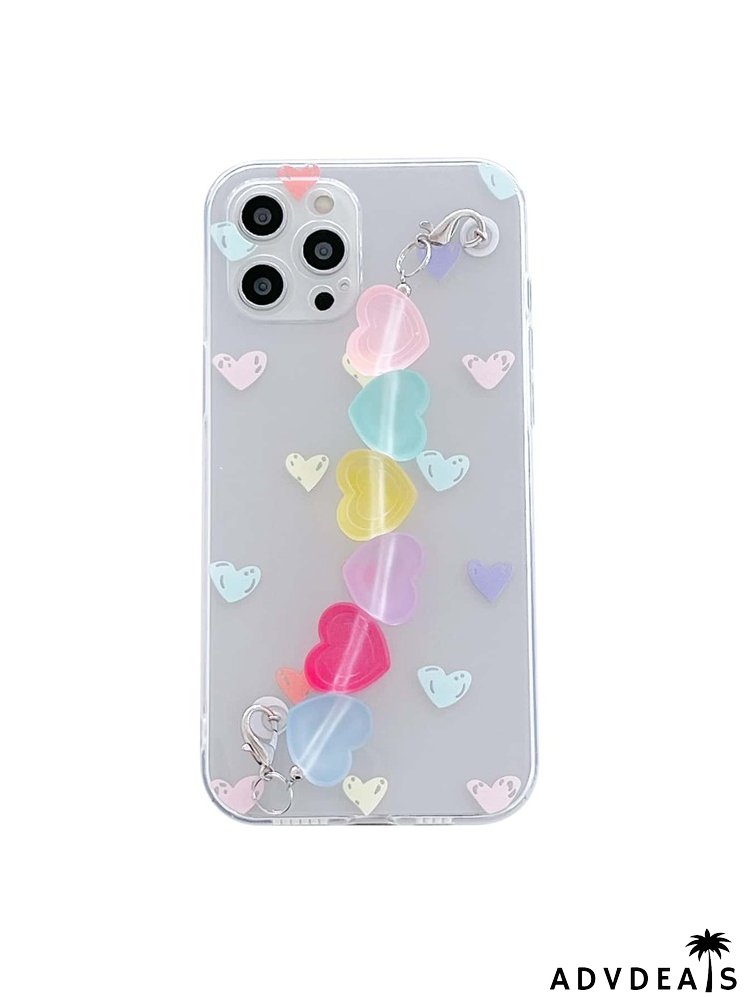 Heart Pattern Hand Strap Phone Case