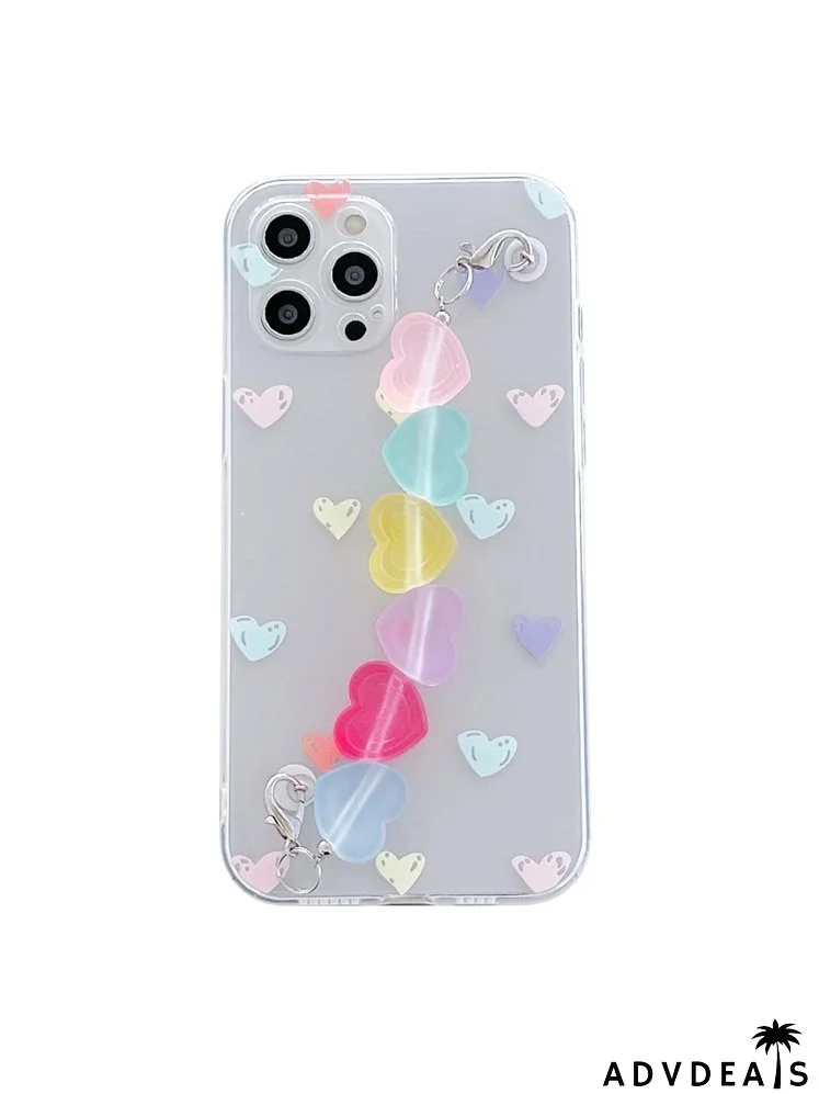 Heart Pattern Hand Strap Phone Case
