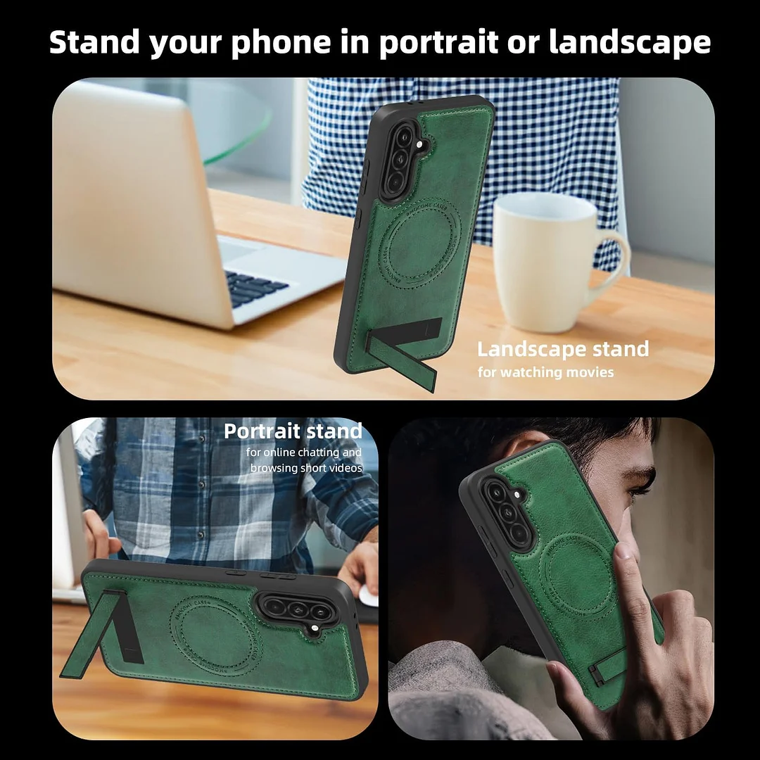 Samsung Galaxy Z Fold 6 Leather Case Magnetic Protective Case Holder Phone Case