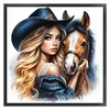 Girl With Horse-11CT Stamped Cross Stitch 40*40cm/15.75*15.75in tapestrymarket