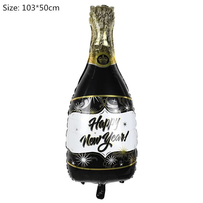 2022 Happy New Year Gold Number Foil Balloons Paper Banner Navidad New Year Eve Christmas Party Decoration Cupcake Toppers