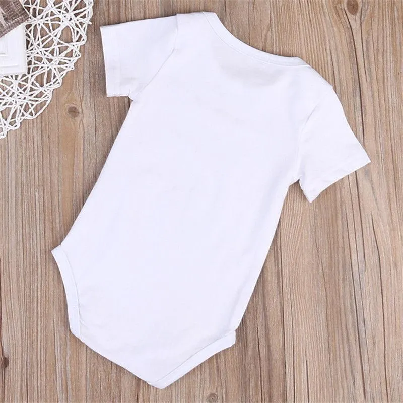 2019 Brand New Newborn Infant Baby Girls Boys Letter Bodysuits Best Aunt Print Short Sleeve White Jumpsuits Summer Clothes 0-18M