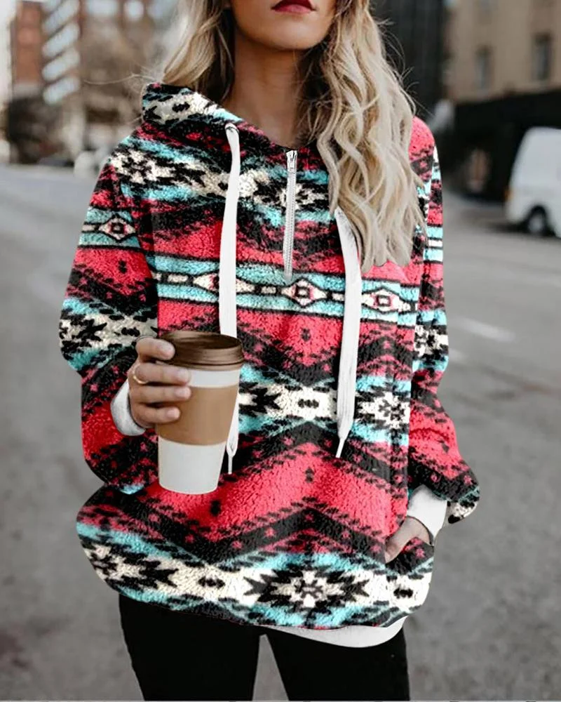 Flannel National Style Printed Sweater