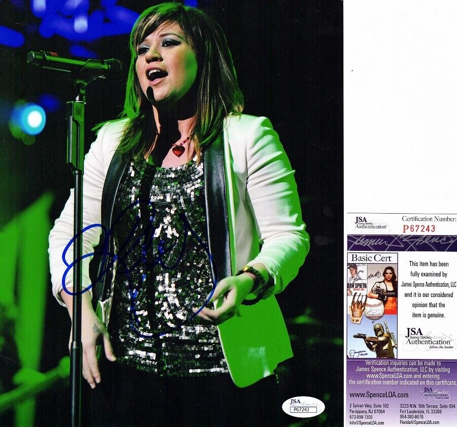 Kelly Clarkson Signed Autographed Concert Pop Singer 8x10 Photo Poster painting JSA Certificate