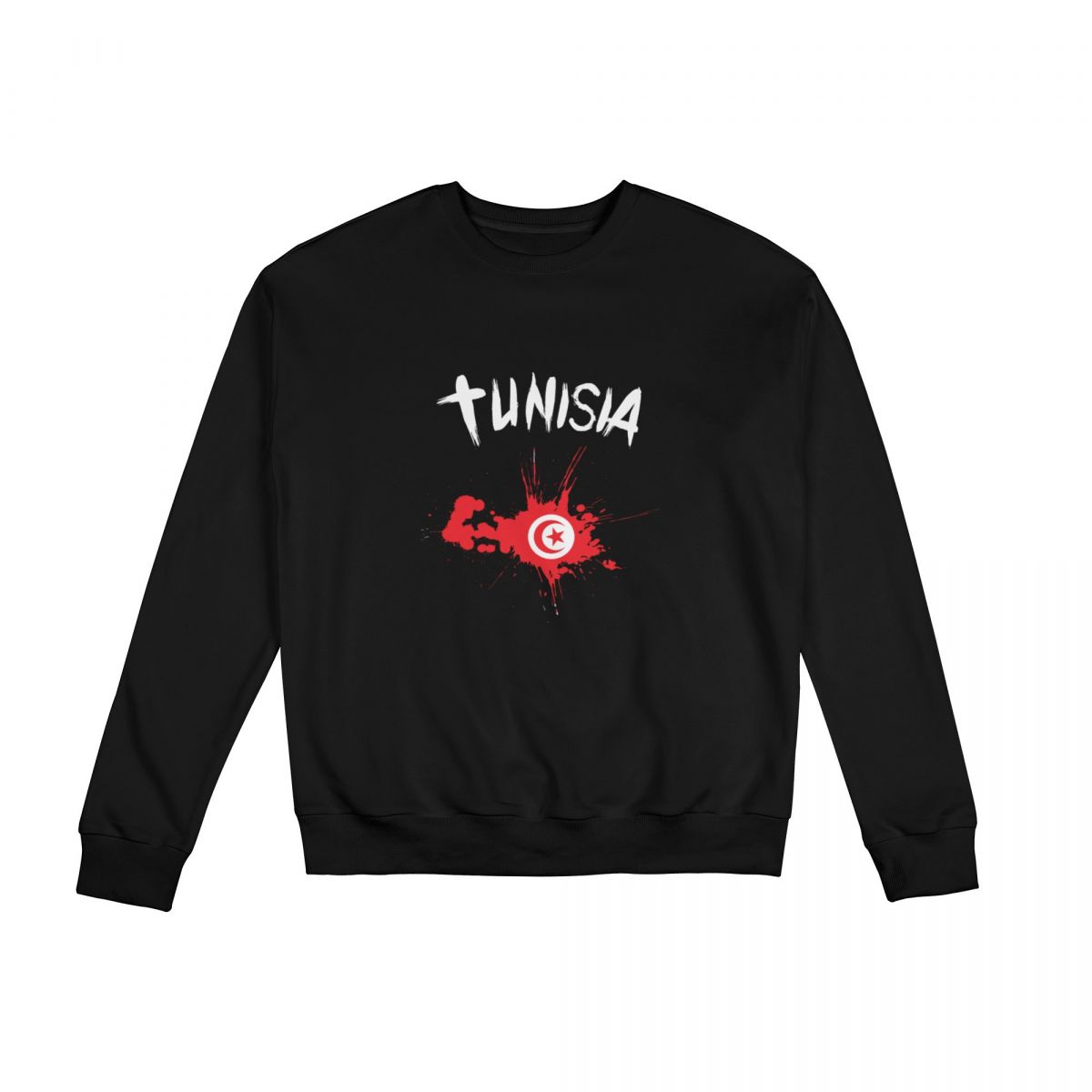 Tunisia Ink Spatter Unisex Round Neck Sweatshirt