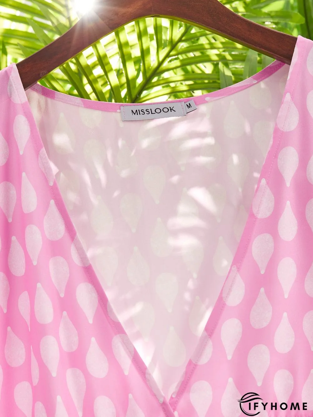 Women Plus Size Casual V Neck Short Sleeve Printed Floral Weaving Dress | IFYHOME