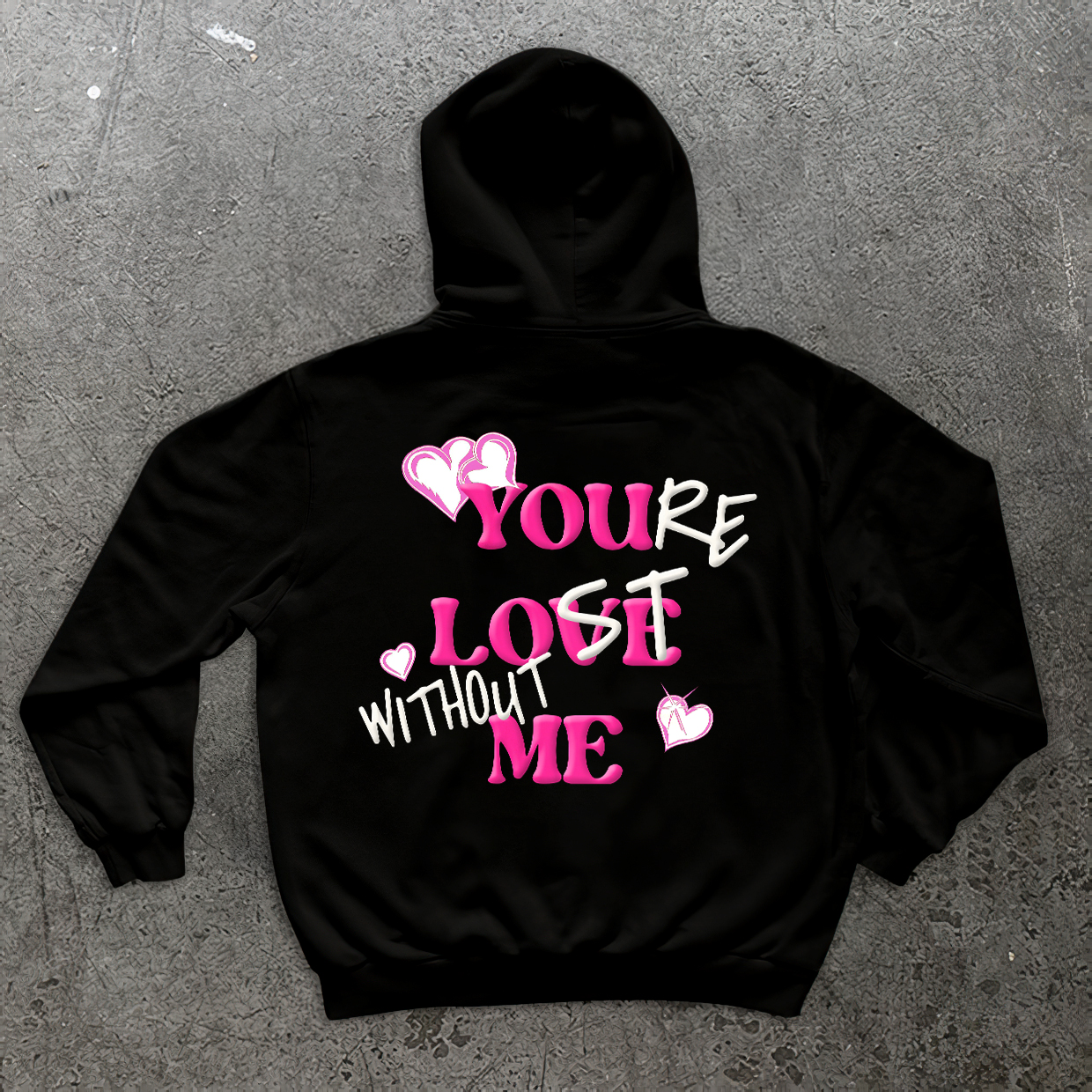Loveciss®/ Pink Boy X “You’Re Lost Without Me” Long Sleeve Fleece-lined Hoodie