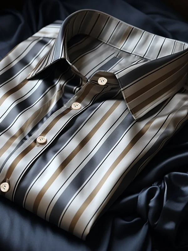 Men's Plaid Business Long Sleeve Shirt 