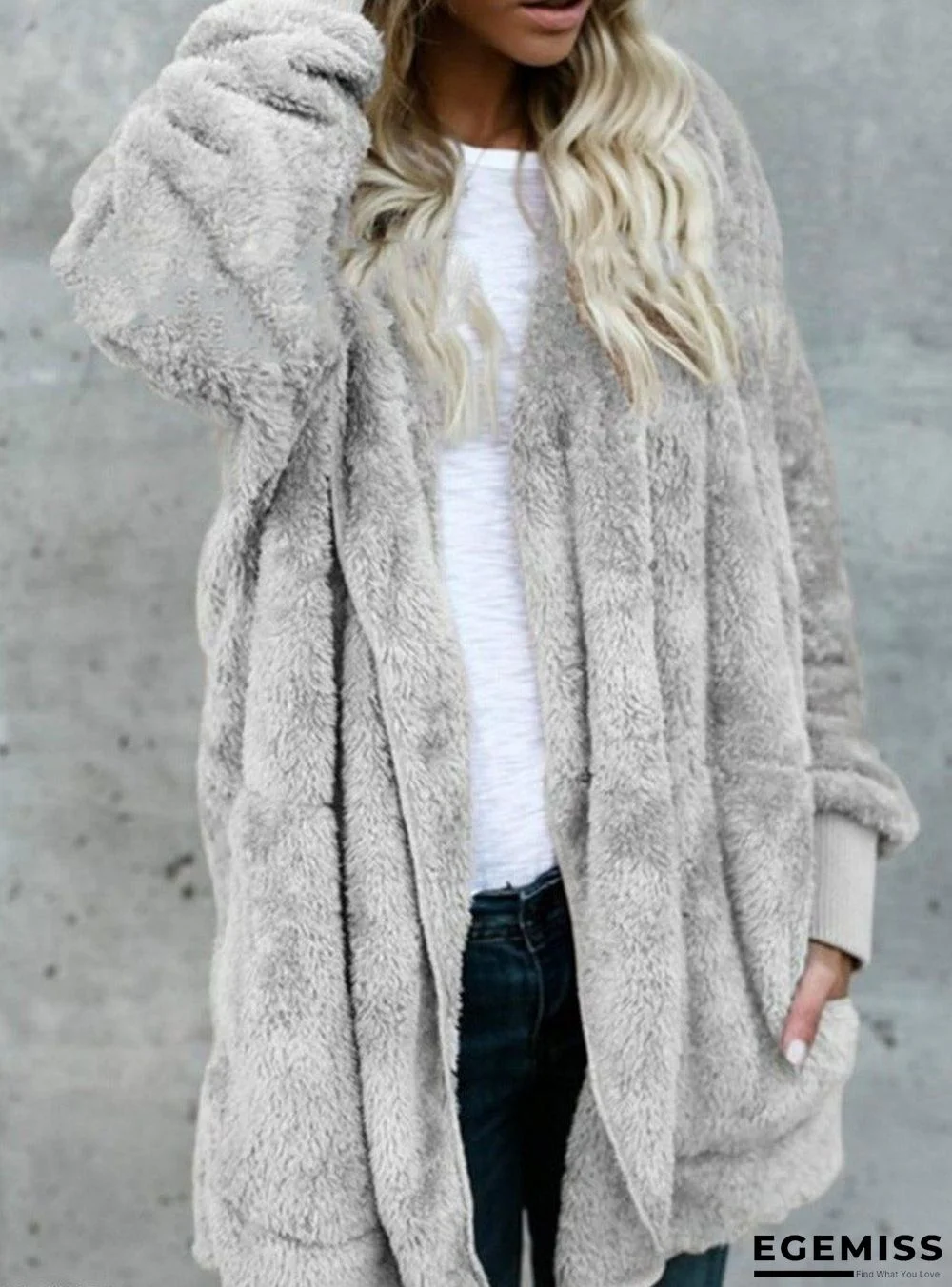 Casual Warm Plush Mid-Length Coat | EGEMISS