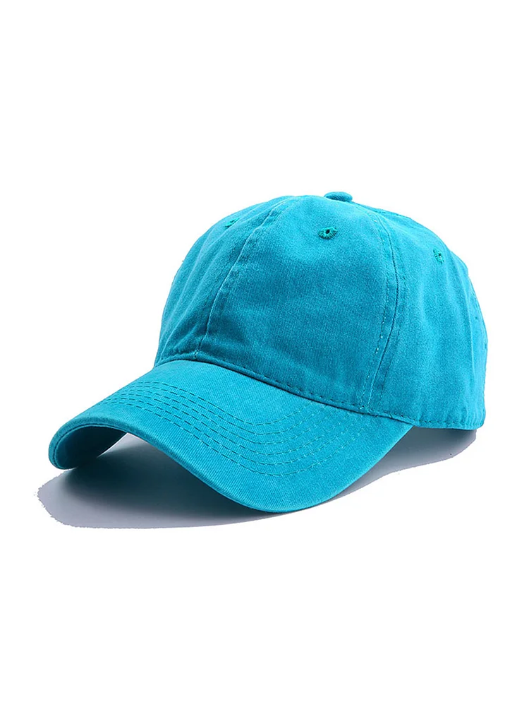 Casual Distressed Solid Color Hollow Baseball Cap