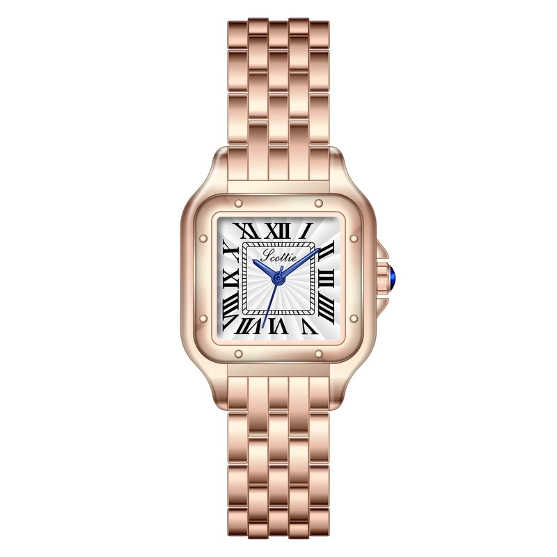 New Small Square Watch Straight Hair Fashion Elegant Retro Roman Women’s Watch Waterproof Quartz Watch A Generation Of Hair