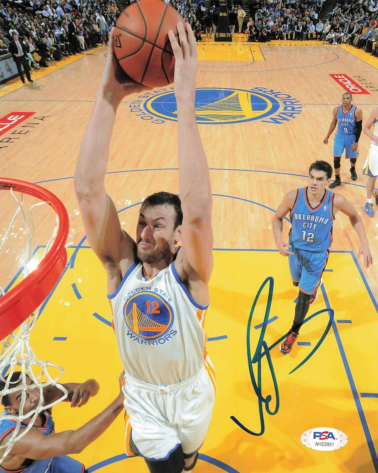 Andrew Bogut signed 8x10 Photo Poster painting PSA/DNA Golden State Warriors Autographed