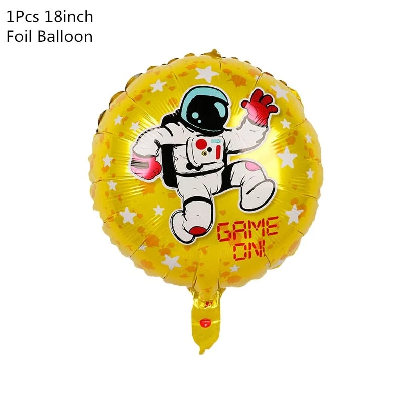 Outer Space Party Astronaut Rocket Ship Foil Balloons Galaxy/Solar System Theme Party Boy Kids Birthday Party Decoration Favors