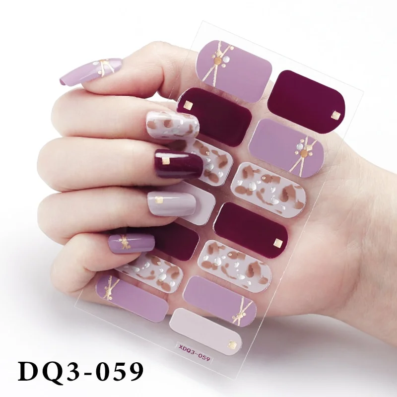 Churchf Nail Stickers Fashion Design Nail Polish Stickers Full Cover Nail Decorations for Manicure Self Adhesive Decals for Nails-Nail Inspo