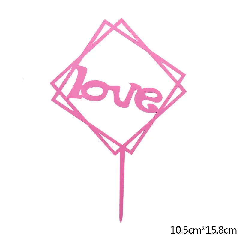 Happy Birthday Cake Topper Acrylic Gold Silver Cake Flag Cupcake Topper For Boy Girl Birthday Party Decorations Wedding Supplies