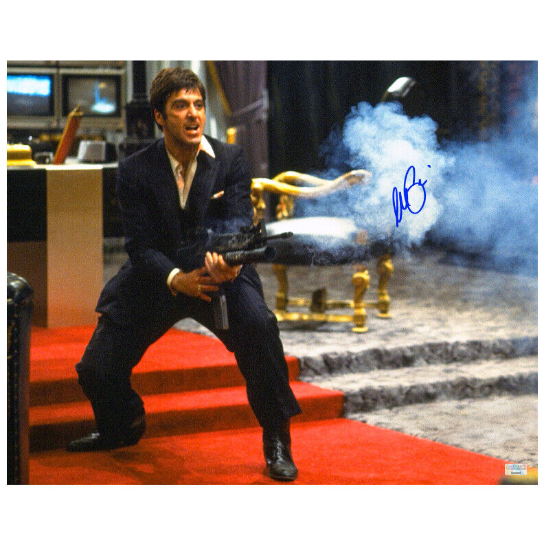 Al Pacino Autographed Scarface Tony Montana My Little Friend 16x20 Action Photo Poster painting