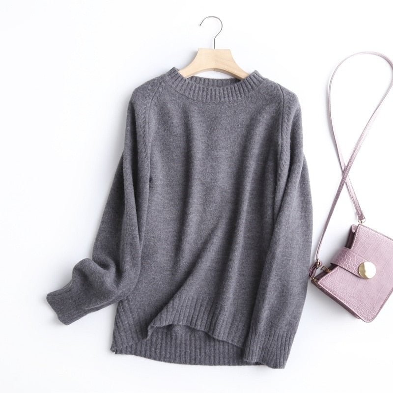Toppies 2021 Winter Beige Knitted Sweater Women O Neck Jumper Female Oversize Pullovers Chic Tops Comfort Warm Clothes