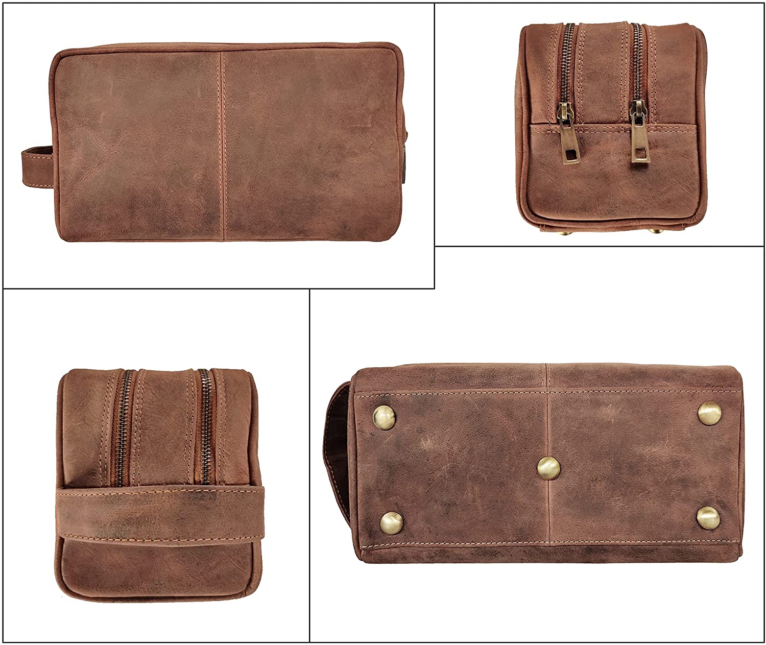 Genuine Leather Travel Toiletry Bag
