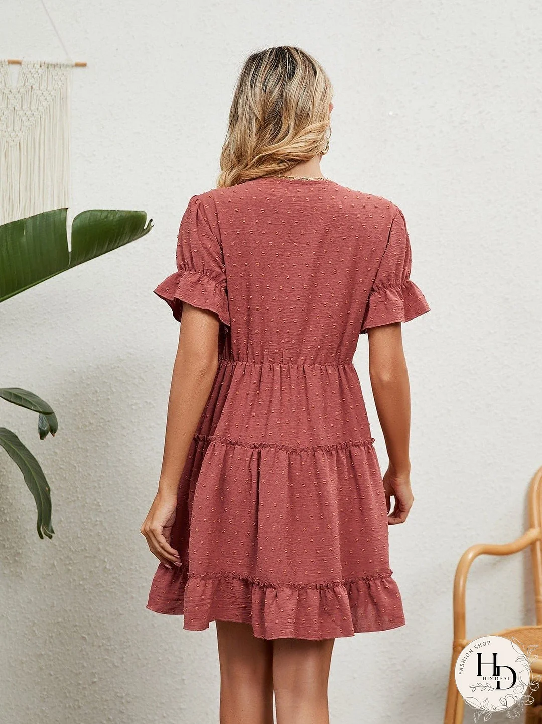 Relaxed Fit V-Neck Summer Dress