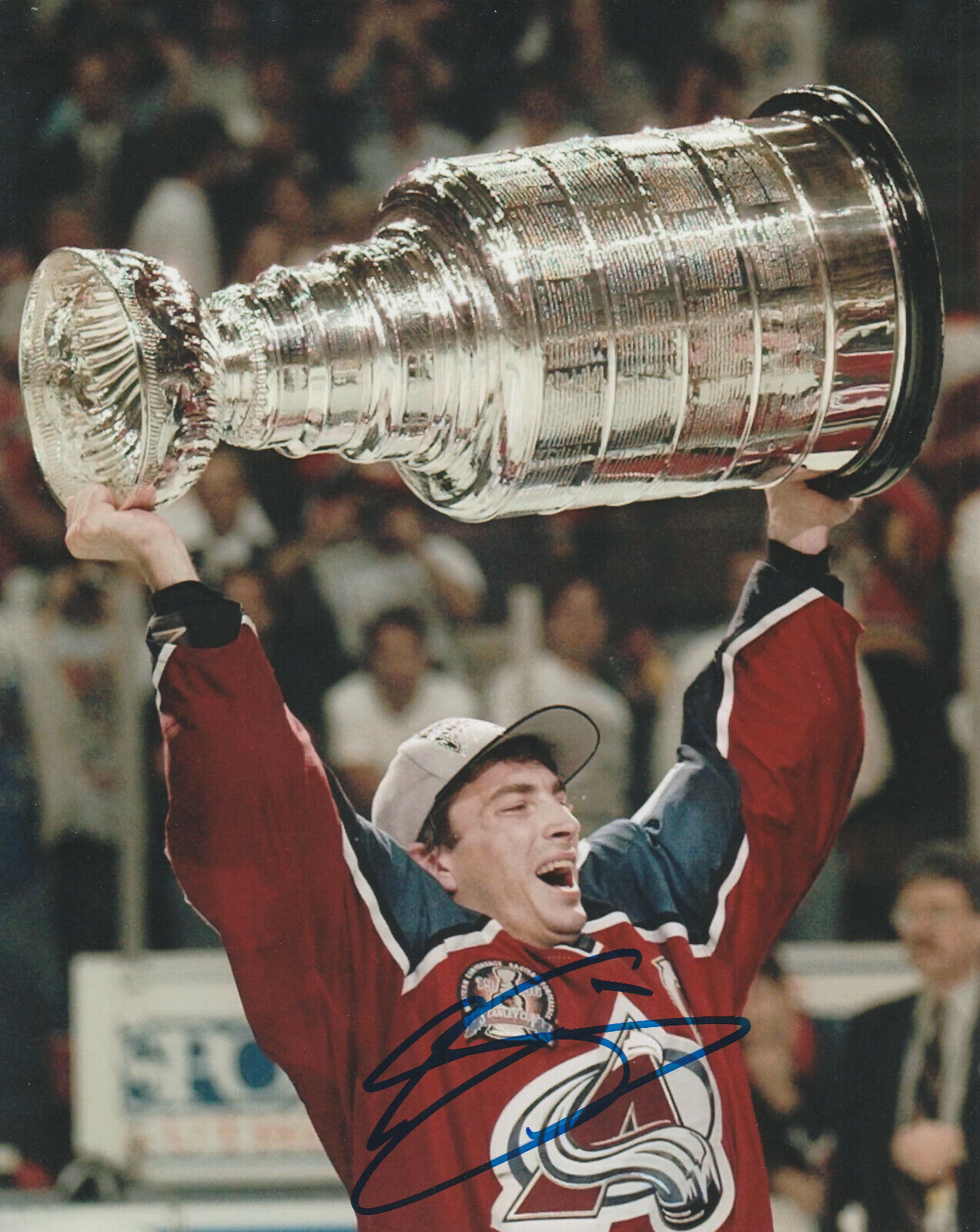 JOE SAKIC SIGNED COLORADO AVALANCHE 1996 STANLEY CUP 8x10 Photo Poster painting! HHOF Autograph