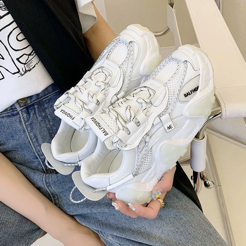 Luminous Octopus Chunky Shoes Women's Thick-soled Casual Sneakers Mesh Breathable Summer 2021 Brand New Design Sport Shoes Woman