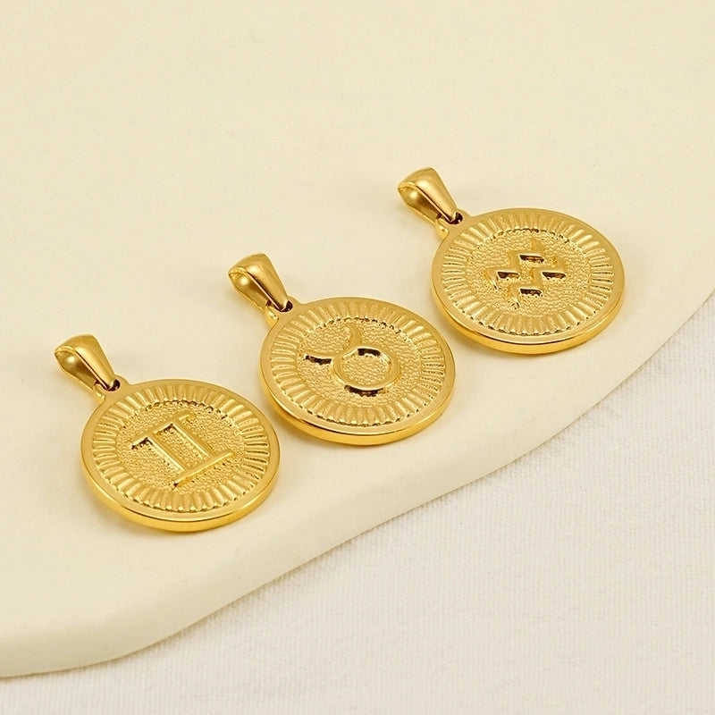 20mm 304 Stainless Steel 18K Gold Plated Constellation Pendant