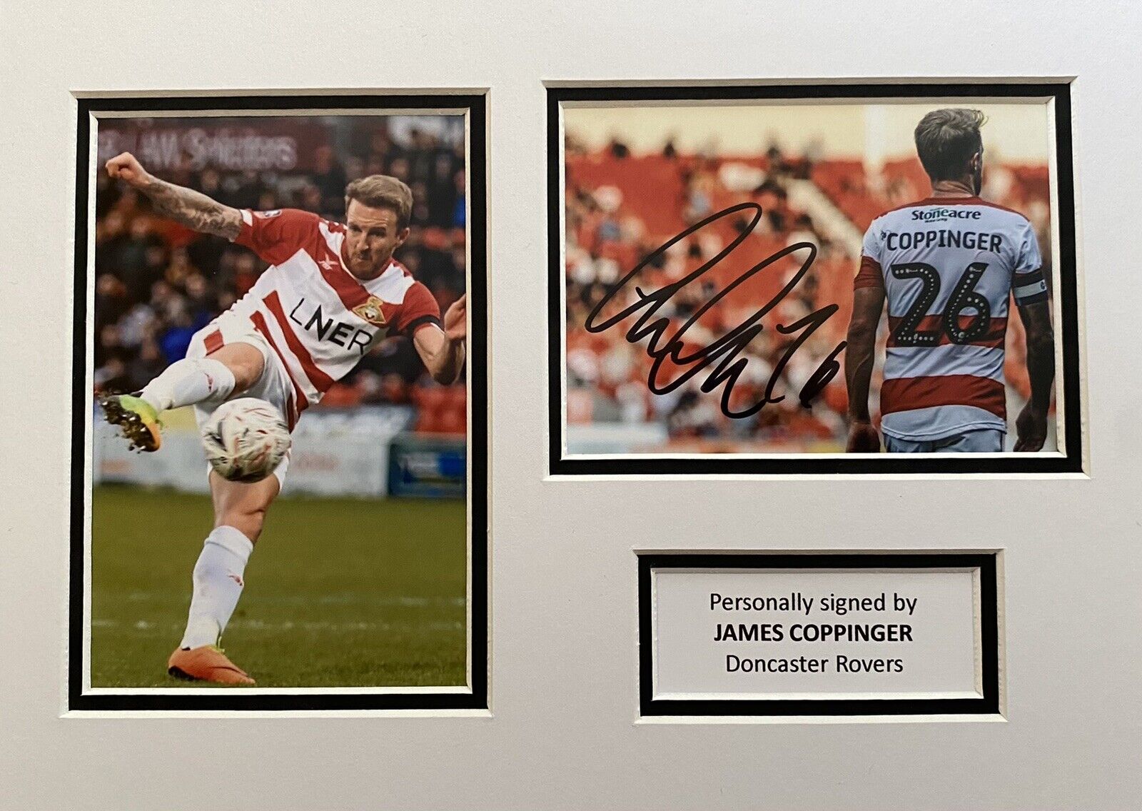 James Coppinger Genuine Signed Doncaster Rovers Photo Poster painting In A4 Mount Display