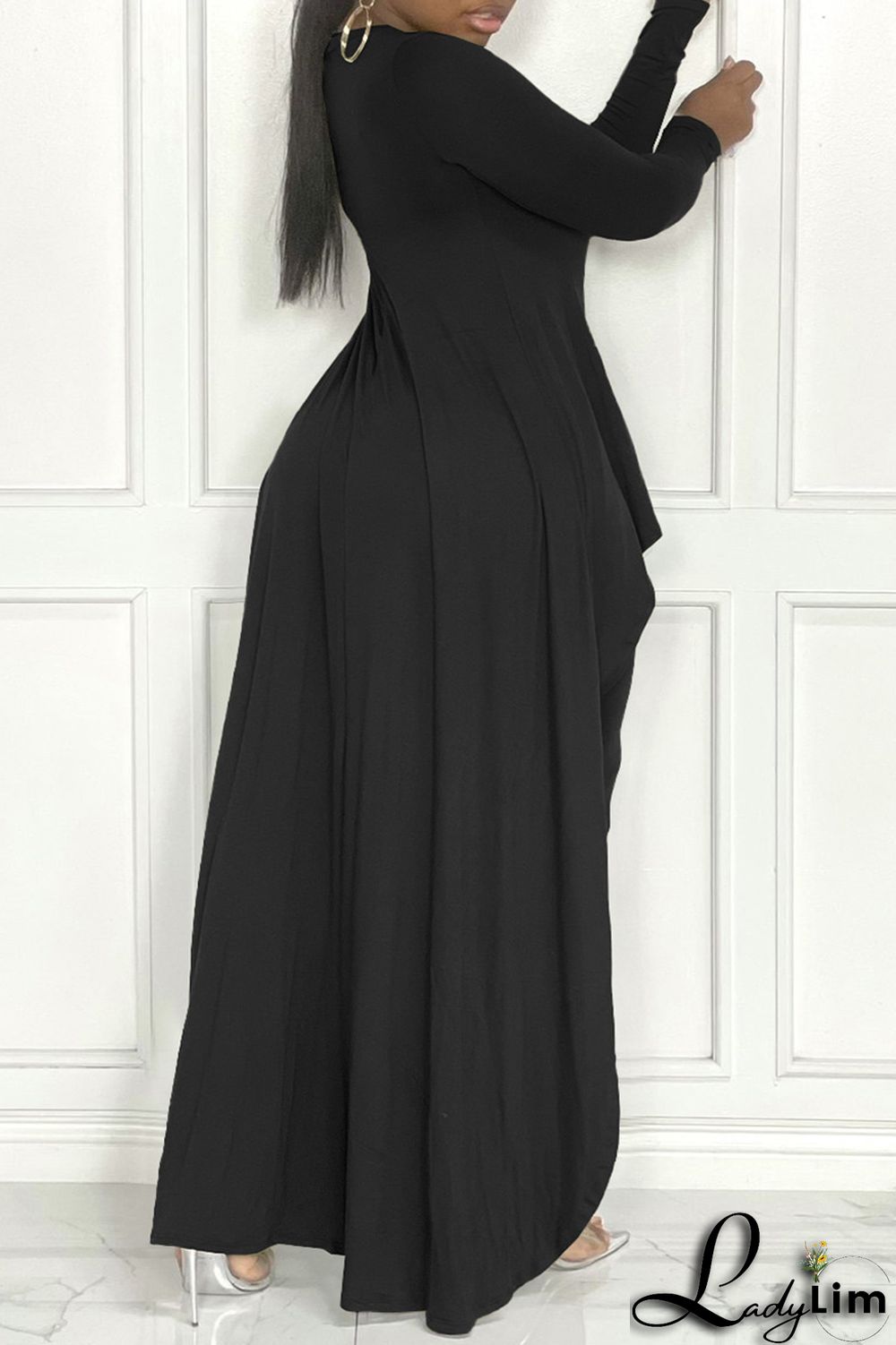 Army Green Fashion Casual Print Asymmetrical O Neck Plus Size Two Pieces