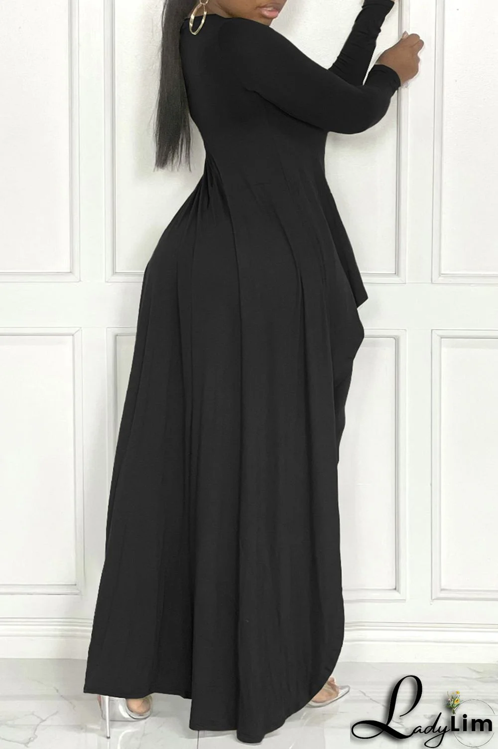 Army Green Fashion Casual Print Asymmetrical O Neck Plus Size Two Pieces