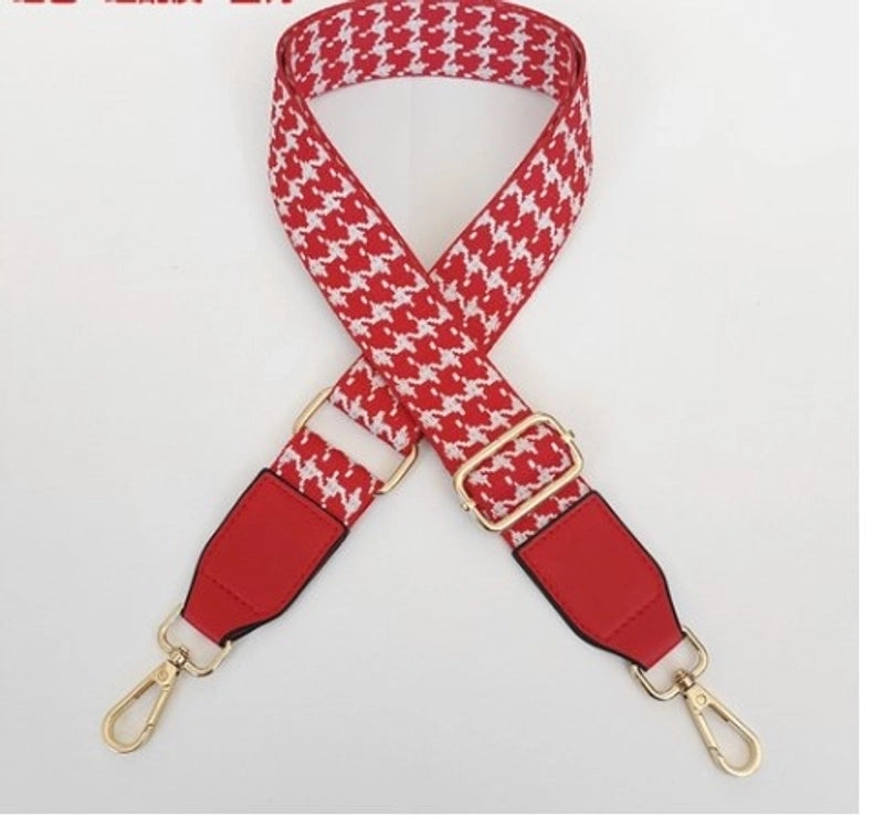 Houndstooth Shoulder Bag Accessory Strap Adjustable Wide Shoulder Strap Single Shoulder Crossbody Stylish Bag Accessories Color Package Strap