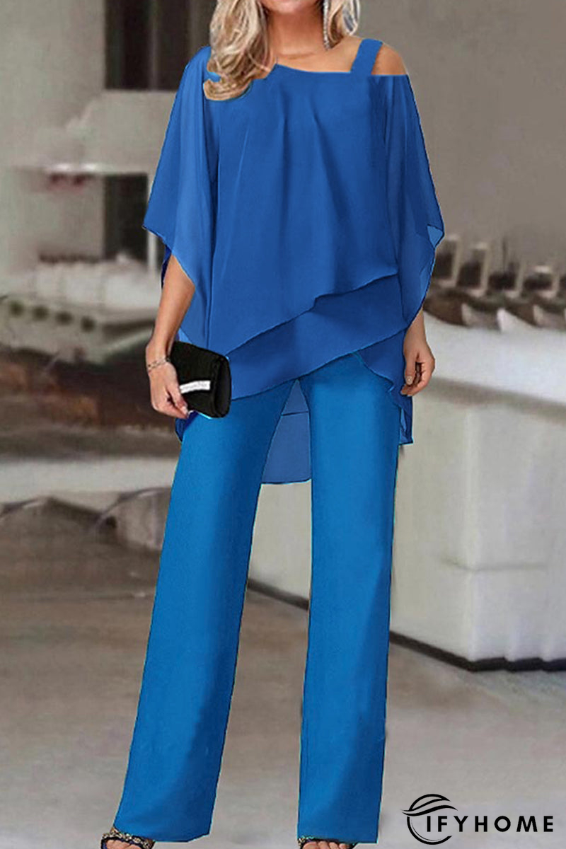 Casual Solid Patchwork Oblique Collar Two Pieces(5 Colors) | IFYHOME