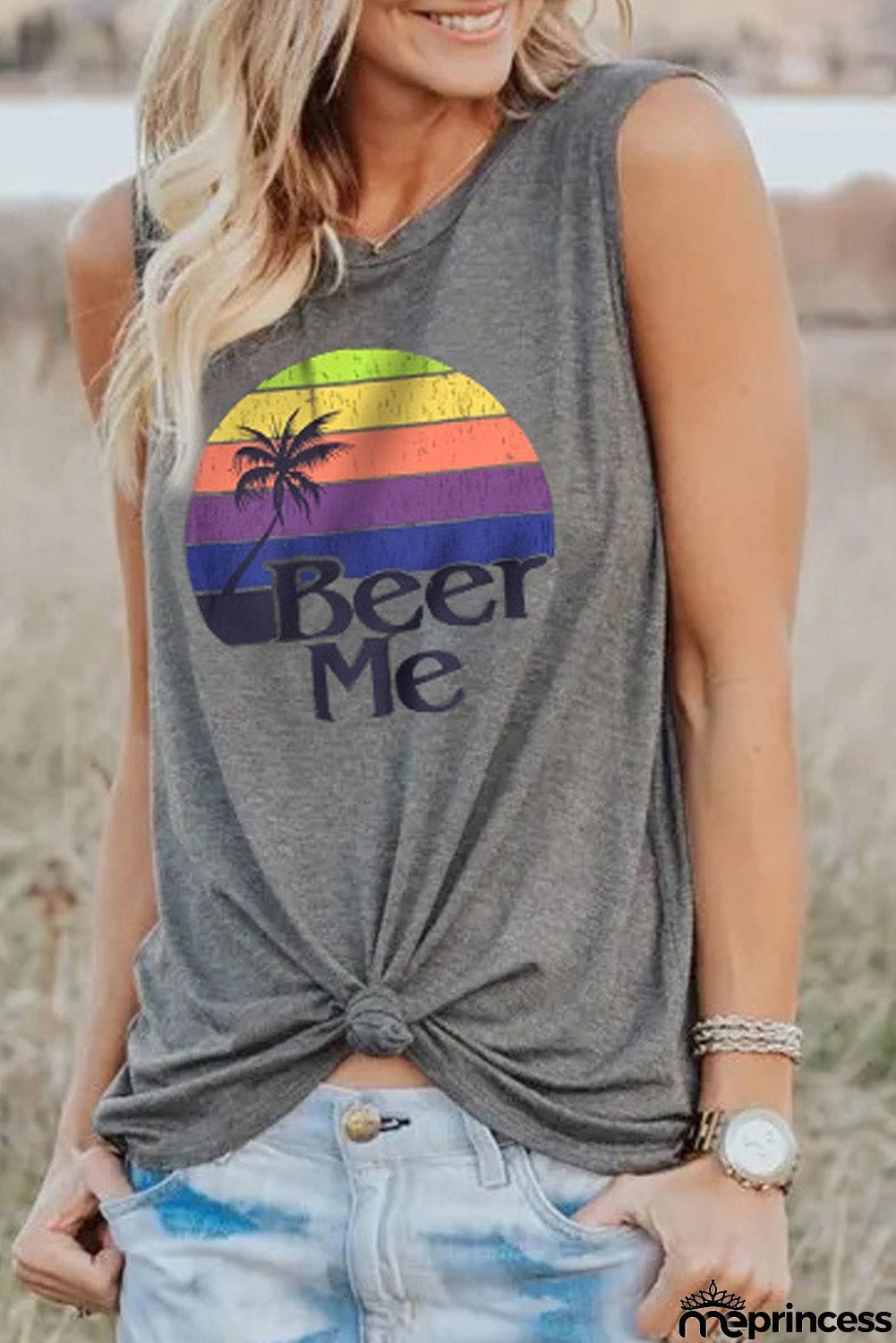 Beer Me Casual Black Tank