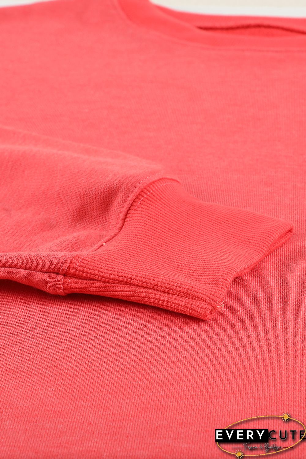 Plain Crew Neck Pullover Sweatshirt