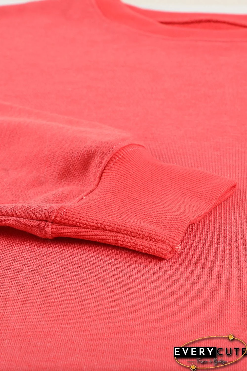 Plain Crew Neck Pullover Sweatshirt